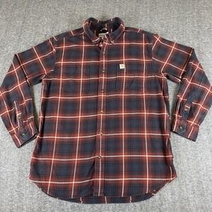 Carhartt Relaxed Fit Flannel Shirt Men's Large L Plaid Button Front Long Sleeve